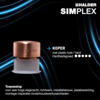Halder Kunststofhamer | lengte 300 mm hoofd-d. 30 mm | hard glasvezel gietstaal | koper/zacht metaal zilver | 1 stuk - 3749.030 3749.030 - thumbnail