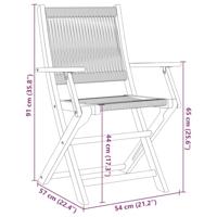 Tuinstoelen 2 st massief acaciahout en polypropeen grijs - thumbnail
