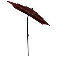 Parasol 3-laags met aluminium paal 2x2 m bordeauxrood - thumbnail