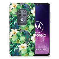 Motorola One Zoom TPU Case Orchidee Groen - thumbnail
