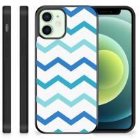 iPhone 12 Mini Bumper Case Zigzag Blauw - thumbnail