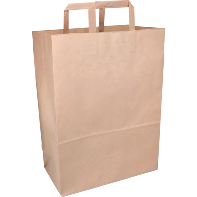 Tas | Papier | platte handgreep | 32x 16x43cm | draagtas | bruin | 250 stuks