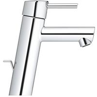 GROHE Concetto waterbesparende wastafelkraan medium met waste 28mm met temperatuurbegrenzer chroom 23450001 - thumbnail