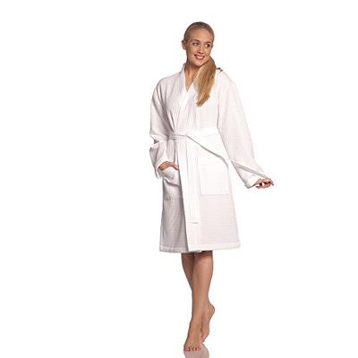 Vossen Vossen Unisex badjas ROM Pique-U weiß S