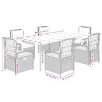 7-delige Tuinset met kussens poly rattan bruin - thumbnail