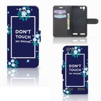 Lenovo Vibe K5 Portemonnee Hoesje Flowers Blue DTMP - thumbnail