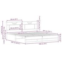 Bedframe zonder matras metaal sonoma eikenkleurig 180x200 cm - thumbnail