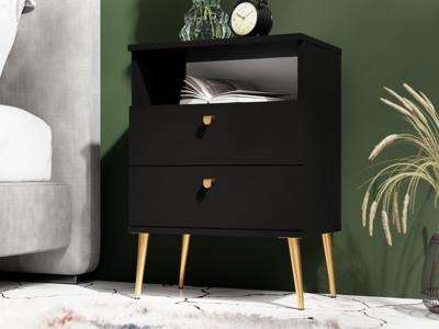 Nachtkastje HIGHSTYLE 2 lades zwart Nachtkastje HIGHSTYLE 2 lades zwart