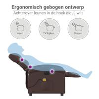 Massagestoel verstelbaar elektrisch kunstleer bruin - thumbnail
