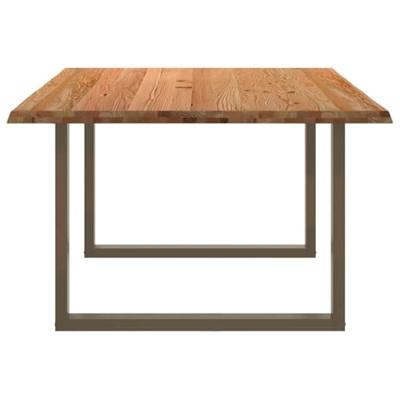 Eettafel rechthoekig 180x120x74 cm massief eikenhout lichtbruin