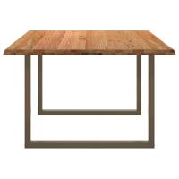 Eettafel rechthoekig 180x120x74 cm massief eikenhout lichtbruin - thumbnail