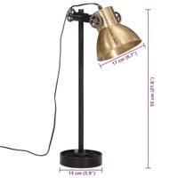 VidaXL Bureaulamp 25 w e27 15x15x55 cm antiek messing - thumbnail