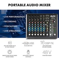 Alto Professional TrueMix 800FX 8-kanaals mixer met USB, Bluetooth en Alesis Multi-FX - thumbnail