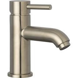 Saqu Shine wastafelmengkraan laag geborsteld staal