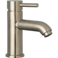 Saqu Shine wastafelmengkraan laag geborsteld staal - thumbnail