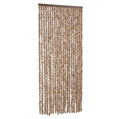 VidaXL Vliegengordijn 90x200 cm chenille beige en donkerbruin