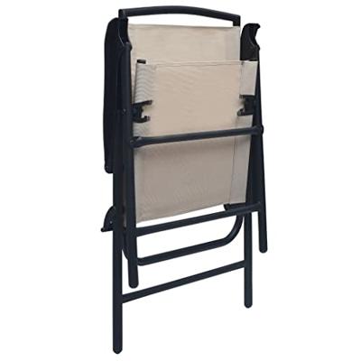 Tuinstoelen inklapbaar 2 st textileen crme - thumbnail