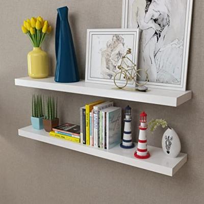 VidaXL Wandplanken mdf zwevend voor boeken/dvd wit 2 st