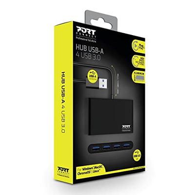 PORT Designs 900121 USB 3.2 Gen 1-hub 4 poorten Zwart