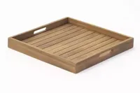 Own Living dienblad hout vierkant 70x70x6cm naturel - thumbnail