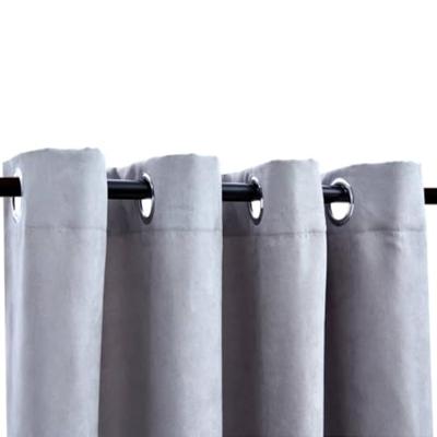 VidaXL Gordijn verduisterend met metalen ringen 2 st 140x225 cm grijs VidaXL Gordijn verduisterend met metalen ringen 2 st 140x225 cm grijs