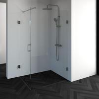 Brauer Void - Douchecabine met Draaideur - Helder Glas - 90x120x200 cm - incl. Glascoating - PVD RVS-Kleurig Geborsteld - thumbnail