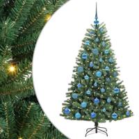 VidaXL Kunstmatige inklapbare kerstboom groen 150 cm pvc en metaal - thumbnail