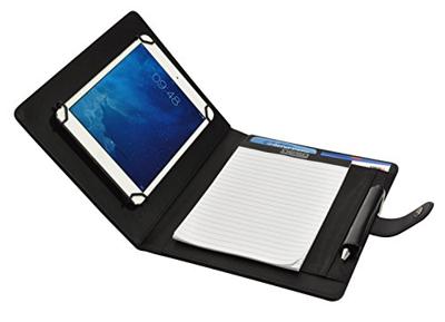 Schrijfmap DESQ voor tablet 7"-10" met sluitclip zwart