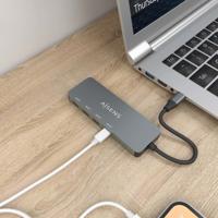AISENS HUB USB 3.2 GEN2 10G USB-C/M-4XUSB-C/H 15CM GRAU - thumbnail