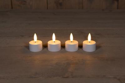 Extension Set 4 3D Wick Induc Rechargeable White Tealight - Annas collection