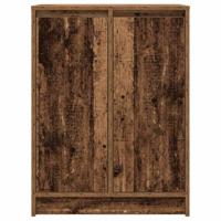 Dressoir 57x34x76 cm bewerkt hout oud houtkleurig - thumbnail