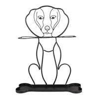 Clayre & Eef Paraplubak Hond 58 cm Zwart Ijzer Parapluhouder - thumbnail