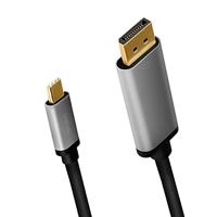 LogiLink CUA0100 - USB 3.2 Gen 1-DisplayPort aansluitkabel 4K/60 Hz, aluminium, zwart/grijs, 1,8 m - thumbnail