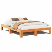Bedframe zonder matras massief grenenhout wasbruin 150x200 cm - thumbnail