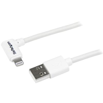 .com Haakse Lightning naar USB kabel voor iPhone  iPod  iPad - Apple MFI certified - 1 m - wit - Lightning-kabel - Lightning male naar USB male - 1 m