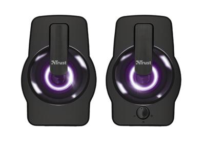 Trust Gemi Met RGB LED verlichte 2.0-luidsprekerset PC speaker Zwart - thumbnail