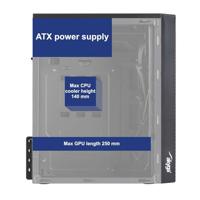 Akyga AK36BK computerbehuizing Micro Tower Zwart - thumbnail