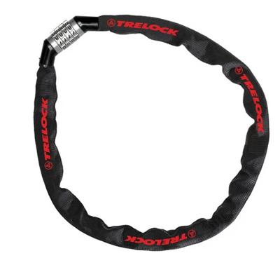 Trelock bc c115 110/4 zw - kettingslot, 110 cm, zwart