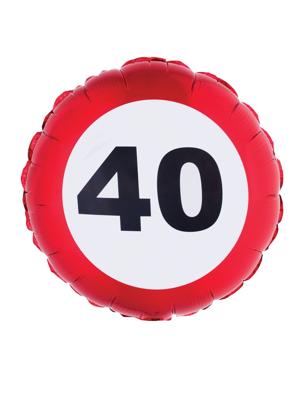 Folieballon verkeersbord 40 jaar
