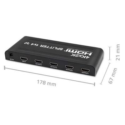 Qoltec 51798 Actieve HDMI-splitter 4 x HDMI 4K x 2K | 3,4 Gb/sec
