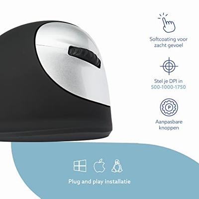 R-Go HE ergonomische muis, medium, draadloos, voor rechtshandigen