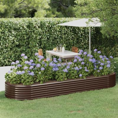 Plantenbak 322x100x36 cm gepoedercoat staal bruin