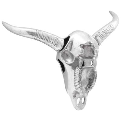 VidaXL Bullschedel zilver 34 x 13 x 53 cm aluminium VidaXL Bullschedel zilver 34 x 13 x 53 cm aluminium