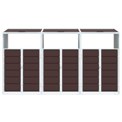 Containerberging voor 3 containers 216x81x115 cm staal bruin