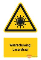 Waarschuwingsbord / sticker laserstraal met tekst - A4 - thumbnail
