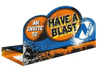 Amscan Nerf uitnodigingskaarten en enveloppen 12 x 16 cm 8 stuks | 36 stuks