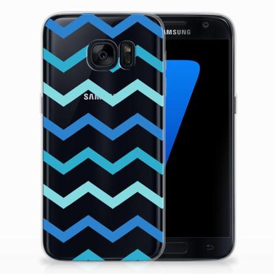 Samsung Galaxy S7 | TPU bumper | Zigzag Blauw