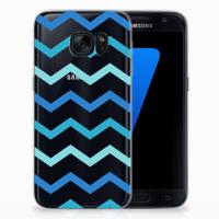 Samsung Galaxy S7 | TPU bumper | Zigzag Blauw - thumbnail