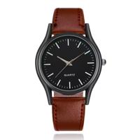 LGT Herenhorloge met bruine leren band en zwarte wijzerplaat - thumbnail