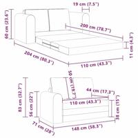 Slaapbank Donkergrijs 148 x 71 x 83 cm Stof - thumbnail